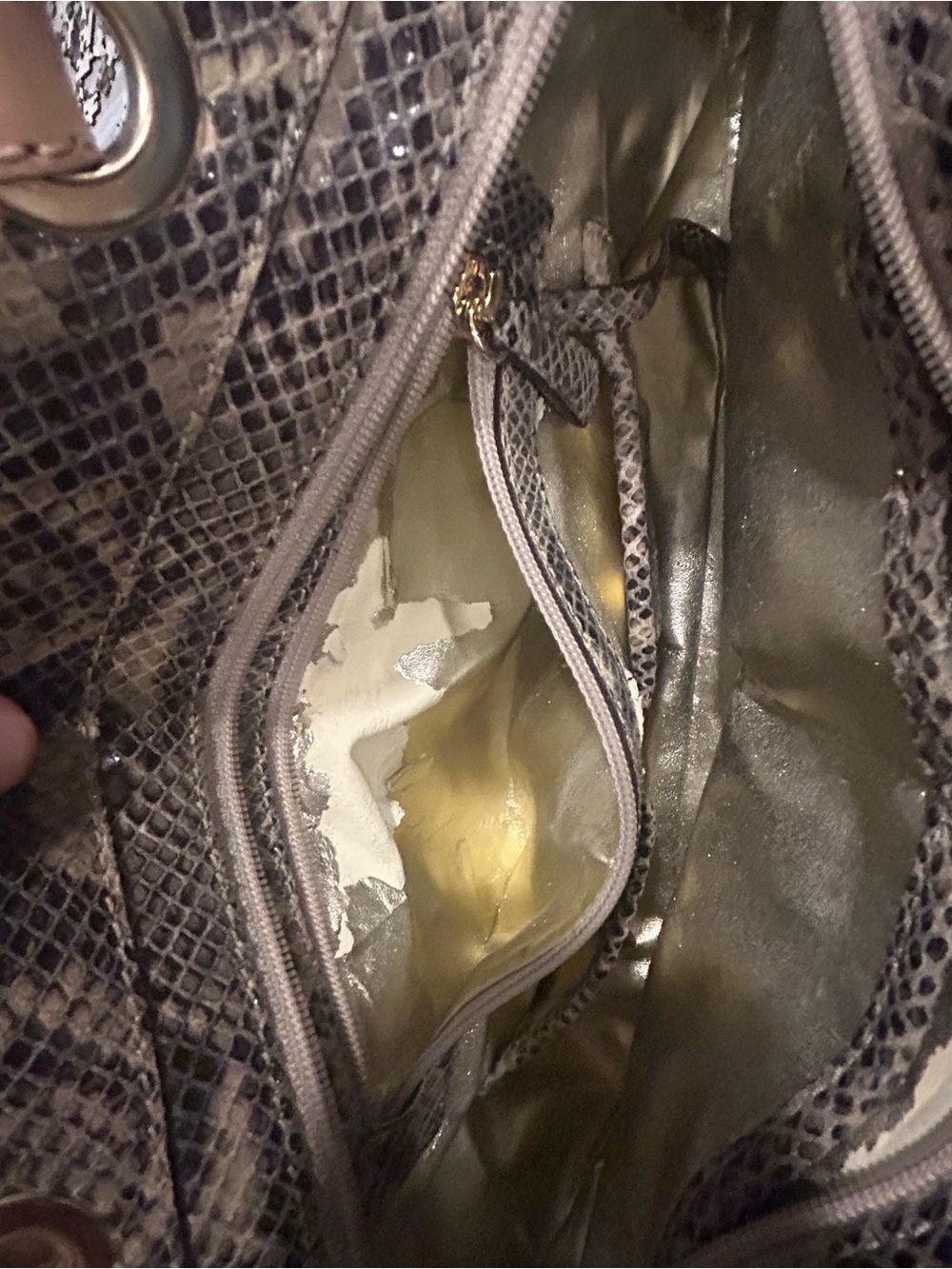 Michael Kors Snake-Print Tote in Tan and Black - Picture 7 of 8